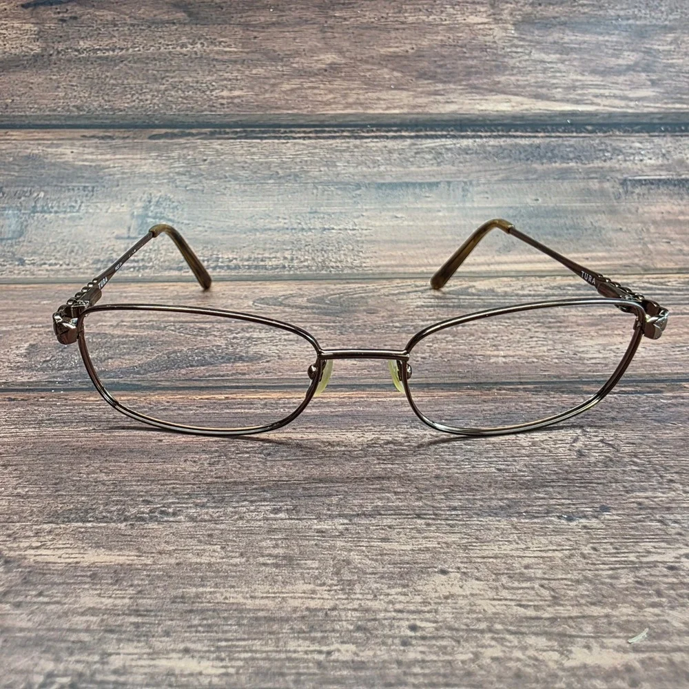 Tura R911 Bronze Metal Oval Eyeglass Frames Braided Temple Detail 52-17-135